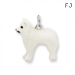 Sterling Silver Enameled Samoyed Charm