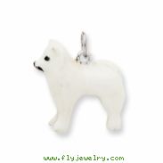 Sterling Silver Enameled Samoyed Charm