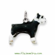 Sterling Silver Enameled Schnauzer Charm