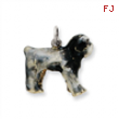 Sterling Silver Enameled Sheep Dog Charm