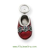 Sterling Silver Enameled Shoe Charm