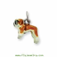 Sterling Silver Enameled Small Bulldog Charm