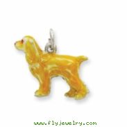 Sterling Silver Enameled Small Cocker Spaniel Charm