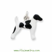 Sterling Silver Enameled Smooth Hair Fox Terrier Charm