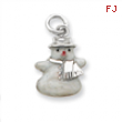 Sterling Silver Enameled Snowman Charm