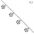 Sterling Silver Enameled Soccer Ball and Shoe Bracelet