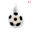 Sterling Silver Enameled Soccer Ball Charm