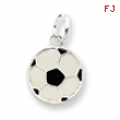 Sterling Silver Enameled Soccer Ball Charm