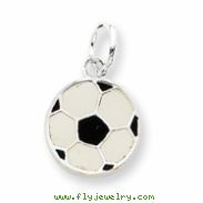 Sterling Silver Enameled Soccer Ball Charm