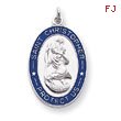 Sterling Silver Enameled St. Christopher Medal