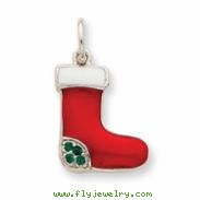 Sterling Silver Enameled Stocking Charm