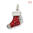 Sterling Silver Enameled Stocking Charm