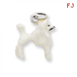 Sterling Silver Enameled White Poodle Charm