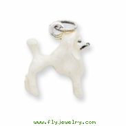 Sterling Silver Enameled White Poodle Charm