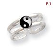 Sterling Silver Enameled Ying-Yang Toe Ring