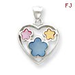 Sterling Silver Eneameled Heart Pendant