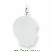 Sterling Silver Engraveable Boy Disc Charm