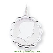 Sterling Silver Engraveable Boy Disc Charm