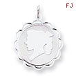 Sterling Silver Engraveable Girl Disc Charm