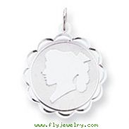 Sterling Silver Engraveable Girl Disc Charm