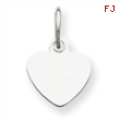 Sterling Silver Engraveable Heart Disc Charm