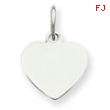 Sterling Silver Engraveable Heart Disc Charm