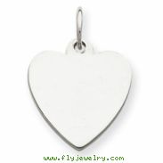 Sterling Silver Engraveable Heart Disc Charm