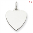 Sterling Silver Engraveable Heart Disc Charm