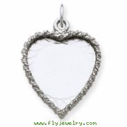 Sterling Silver Engraveable Heart Disc Charm
