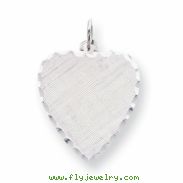 Sterling Silver Engraveable Heart Patterned Disc Charm
