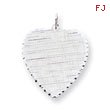 Sterling Silver Engraveable Heart Patterned Disc Charm