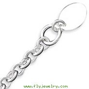 Sterling Silver Engraveable Oval Disc on Fancy Link Bracelet