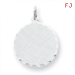 Sterling Silver Engraveable Round Patterned Disc Charm