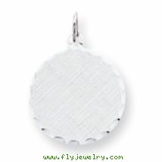 Sterling Silver Engraveable Round Patterned Disc Charm