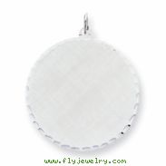 Sterling Silver Engraveable Round Patterned Disc Charm