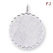 Sterling Silver Engraveable Round Patterned Disc Charm