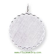 Sterling Silver Engraveable Round Patterned Disc Charm