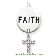 Sterling Silver Faith CZ Cross Pendant