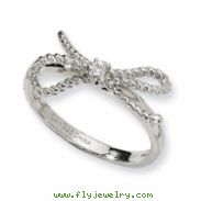 Sterling Silver Fancy Bow CZ Ring