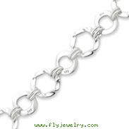 Sterling Silver Fancy Circle Link Bracelet