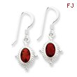 Sterling Silver Fancy Garnet Earrings