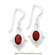 Sterling Silver Fancy Garnet Earrings