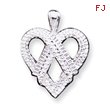 Sterling Silver Fancy Heart Charm