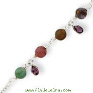 Sterling Silver Fancy Jasper Anklet