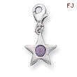 Sterling Silver February CZ Birthstone Star Charm