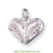 Sterling Silver Filigree Heart Charm