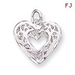 Sterling Silver Filigree Heart Charm