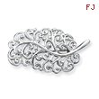 Sterling Silver Filigree Leaf Pin