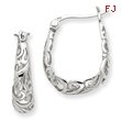 Sterling Silver Filigree Oval Hoop Earrings