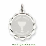 Sterling Silver First Holy Communion Disc Charm